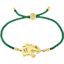 650664:6110:P 18kt Vermeil Panther 8" Green Satin Rope Bracelet for Courage 