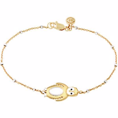 650666:6060:P 18kt Vermeil Penguin 7.5" Chain Bracelet for Loyalty 