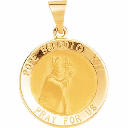 R45346:101:P 14kt Yellow 18.7mm Round Hollow Benedict XVI Pope Medal