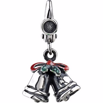 650100:101:P Holiday Silver Bells Charm with Enamel