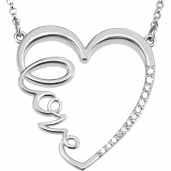 85509:60000:P Sterling Silver 1/6 CTW Diamond "Love" Heart Infinity Design 18" Necklace 