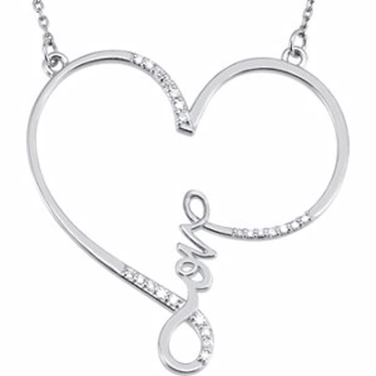 85506:60000:P Sterling Silver 1/8 CTW Diamond "Love" Heart Infinity Design 18" Necklace 