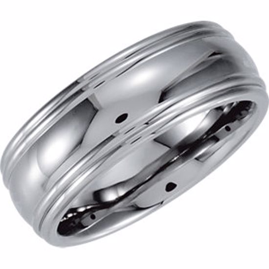 STST1002:1075:P Stainless Steel 7mm Grooved Band Size 7.5