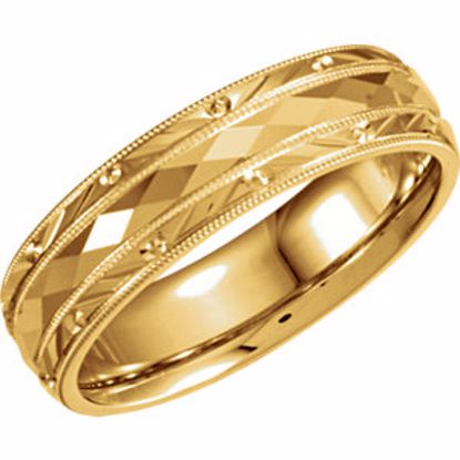 5717:276935:P 10kt Yellow 6mm Comfort Fit Design Band Size 10