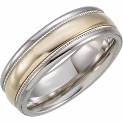 STST1003:10115:P Stainless Steel & Karat Gold Inlay Band