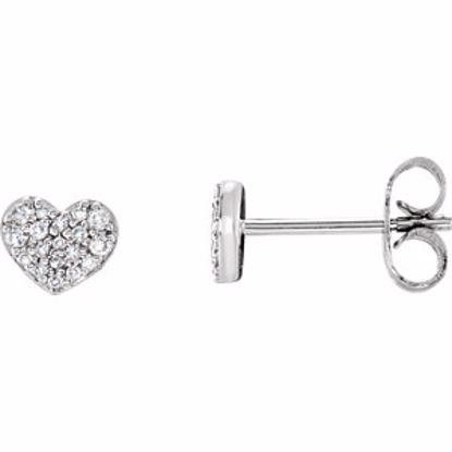 68663:102:P Sterling Silver 1/6 CTW Diamond Heart Earrings