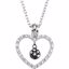69955:100:P Sterling Silver 1/6 CTW Black & White Diamond Heart 18" Necklace