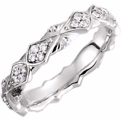 121965:230:P 18kt White 1/3 CTW Diamond Sculptural-Inspired Eternity Band Size 5.5