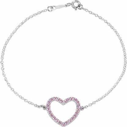 85529:60000:P Pink Cubic Zirconia Heart Bracelet