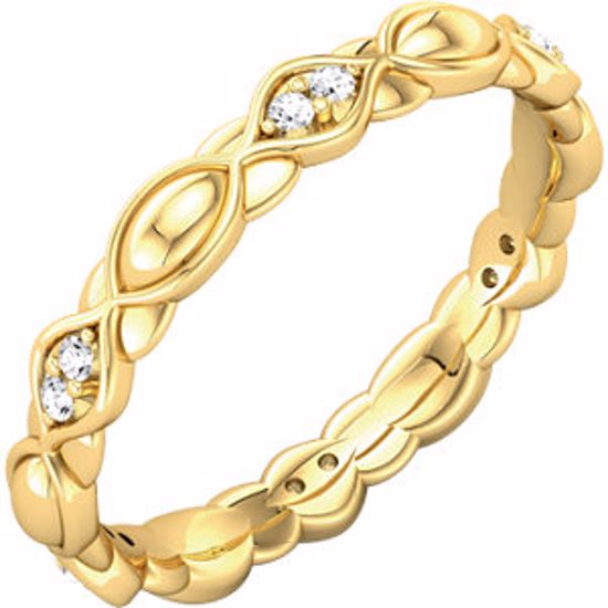 121954:209:P 18kt Yellow 1/8 CTW Diamond Sculptural Eternity Band Size 6