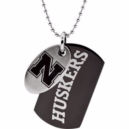 650328:121:P Stainless Steel Nebraska Cornhuskers Logo 27" Necklace