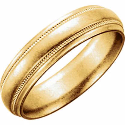 50108:101:P 10kt Yellow  6mm Milgrain Band Size 7
