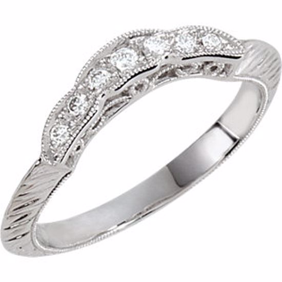 650067:102:P 1/8 CTW Engraved Diamond Band