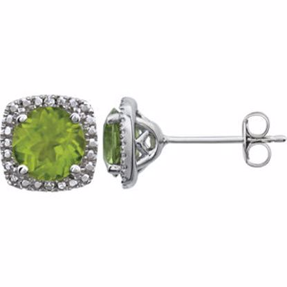 650167:103:P Sterling Silver Peridot & .015 CTW Diamond Earrings