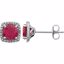 650167:107:P Sterling Silver Created Ruby & .015 CTW Diamond Earrings