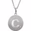 85545:60002:P Sterling Silver .005 CTW Diamond Letter "C" Initial Disc 18" Necklace