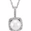 650182:601:P Sterling Silver 7mm Freshwater Cultured Pearl & .015 CTW Diamond 18" Necklace