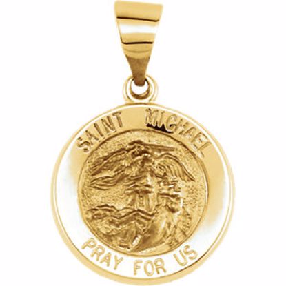 R41620:60005:P 14kt Yellow 14.75mm Round Hollow St. Michael Medal