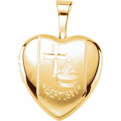 R45374:102:P Gold Plated & Sterling Silver Baptism Heart Locket