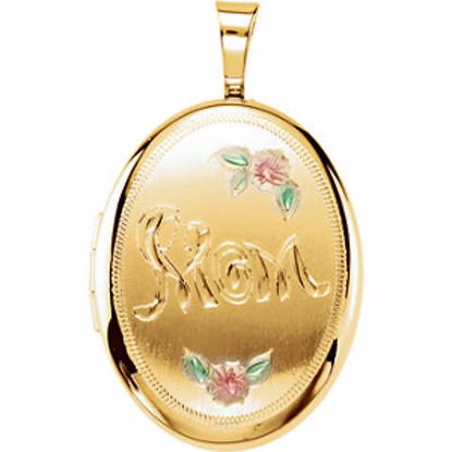 650226:602:P Gold Plated & Sterling Silver Oval Mom Locket with Color