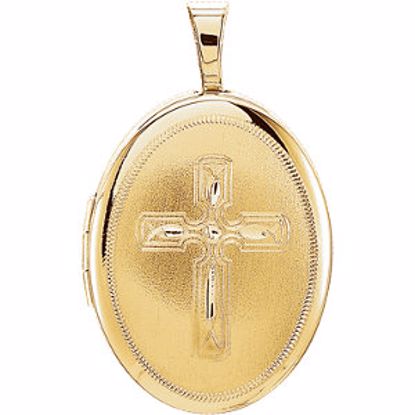 650227:602:P Gold Plated & Sterling Silver Oval Cross Locket