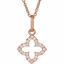 650234:600:P 14kt Rose .07 CTW Petite Diamond Cross 16" Necklace
