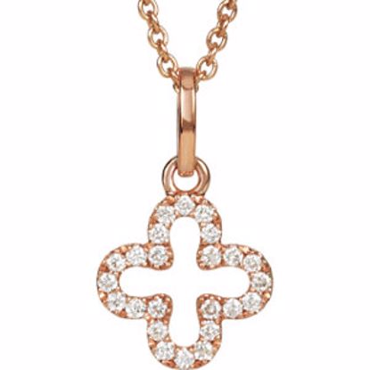 650235:600:P 14kt Rose .07 CTW Petite Diamond Cross 16" Necklace