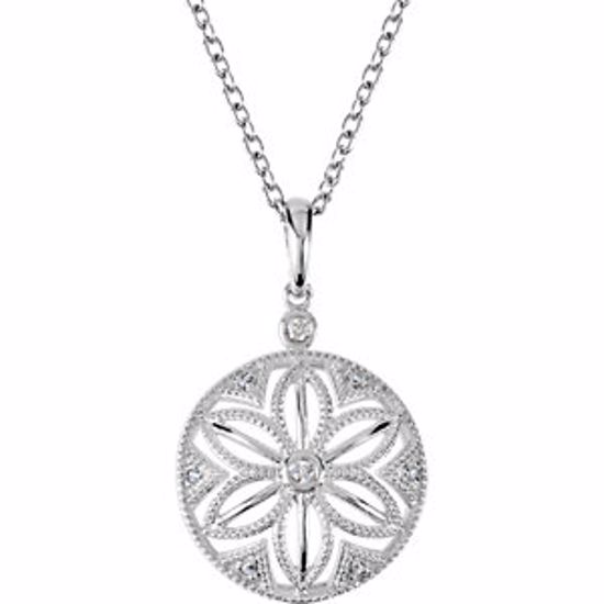 69944:100:P Sterling Silver .04 CTW Diamond 18" Necklace
