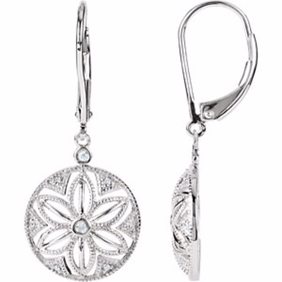 69945:100:P Sterling Silver .08 CTW Diamond Lever Back Earrings