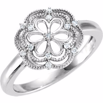 69964:105:P Sterling Silver .08 CTW Diamond Ring Size 5