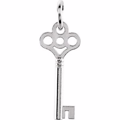 85465:10030:P Sterling Silver Key Charm with Jump Ring