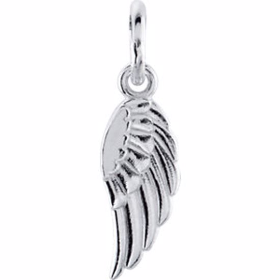 R45320:10030:P Sterling Silver Angel Wing Charm with Jump Ring