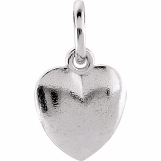 85466:10030:P Sterling Silver 15.15x8.9mm Puffed Heart Charm with Jump Ring