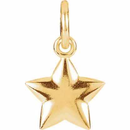 85467:10020:P 14kt Yellow 15.75x9.75mm Puffed Star Charm with Jump Ring