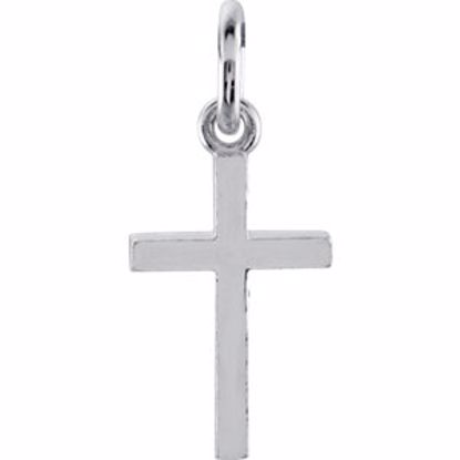 R45321:10030:P Sterling Silver Cross Charm with Jump Ring