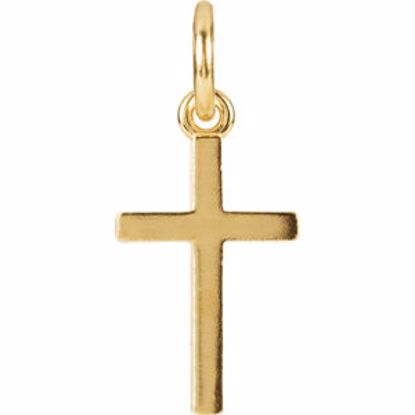 R45321:10020:P 14kt Yellow Cross Charm with Jump Ring