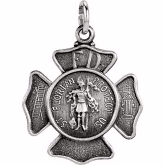 R16390:68174:P Sterling Silver 16.75mm St. Florian Pendant