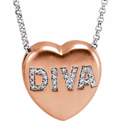 650271:135:P .01 CTW Diamond "Diva" Heart Necklace 