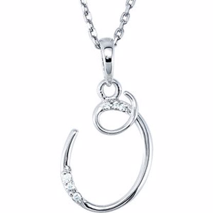 85557:60014:P Sterling Silver .03 CTW Diamond Letter "O" Script Initial 18" Necklace