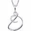 85557:60003:P Sterling Silver .03 CTW Diamond Letter "D" Script Initial 18" Necklace