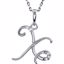 85557:60023:P Sterling Silver .03 CTW Diamond Letter "X" Script Initial 18" Necklace