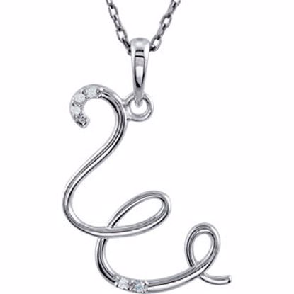 85557:60022:P Sterling Silver .03 CTW Diamond Letter "W" Script Initial 18" Necklace