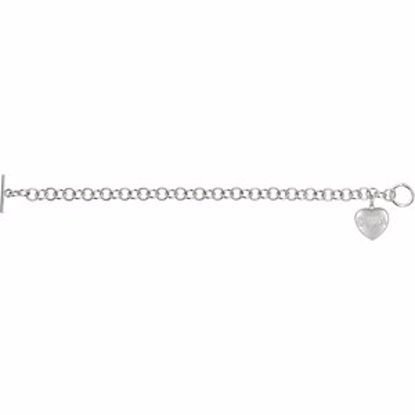 650280:628:P .01 CTW Diamond "Diva" Heart Charm on 7.5" Bracelet
