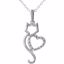 650301:600:P 10kt White .05 CTW Diamond Cat Silhouette with Heart 18" Necklace 