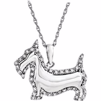 650303:600:P Sterling Silver 1/4 CTW Scottish Terrier Dog 18" Necklace 