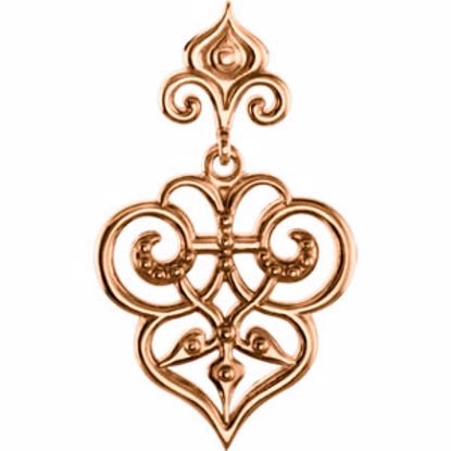 85589:1001:P Sterling Silver Fleur-De-Lis Decorative Dangle Pendant