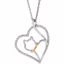 650309:600:P Sterling Silver & 10kt Yellow 1/10 CTW Diamond Cat Heart 18" Necklace
