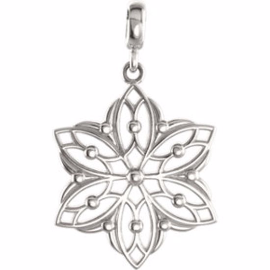 85581:1001:P Sterling Silver Decorative Dangle Pendant