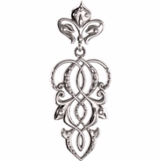 85587:1001:P Sterling Silver Decorative Dangle Pendant