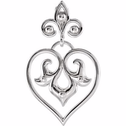 85593:1001:P Sterling Silver Decorative Dangle Pendant